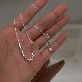 925 Sterling Silver Necklace Small square