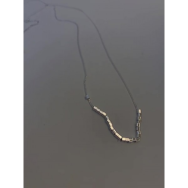 925 Sterling Silver Necklace Small square