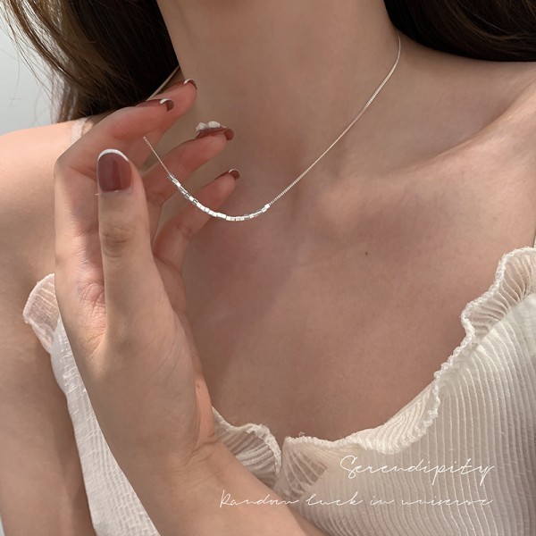 925 Sterling Silver Necklace Small square