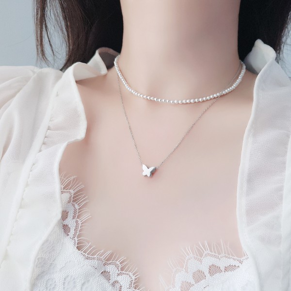 925 Sterling Silver Necklace Butterfly