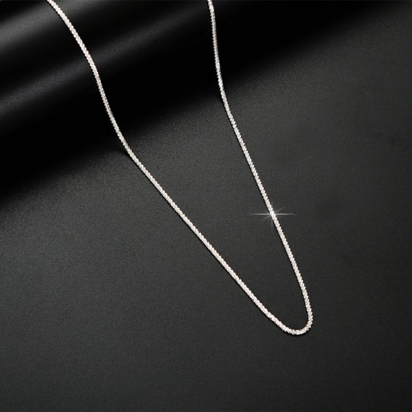 925 Sterling Silver Simple Flash Chain Necklace