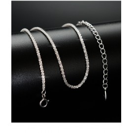 925 Sterling Silver Simple Flash Chain Necklace