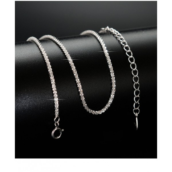 925 Sterling Silver Simple Flash Chain Necklace