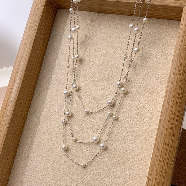 925 Sterling Silver Necklace Pearl