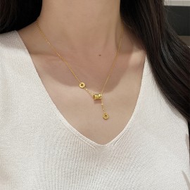 925 Sterling Silver Cylindrical Geometric Necklace