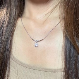 925 Sterling Silver Zircon Pendant Necklace