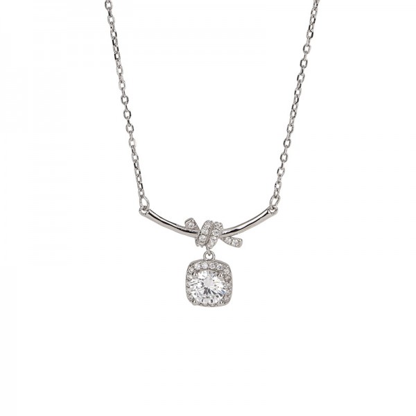 925 Sterling Silver Zircon Pendant Necklace