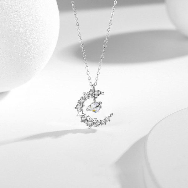 925 Sterling Silver Necklace Milky Way