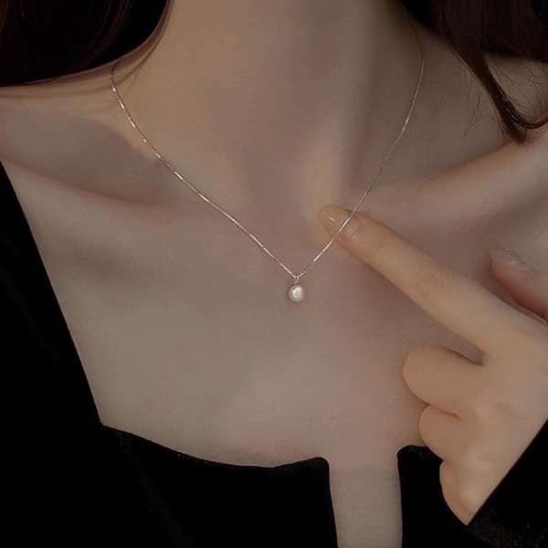 925 Sterling Silver Necklace Pearl Pendant