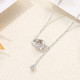 925 Sterling Silver Necklace interlocking