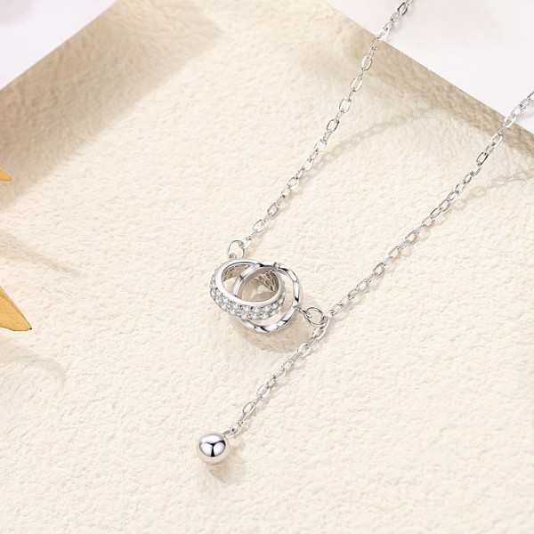 925 Sterling Silver Necklace interlocking