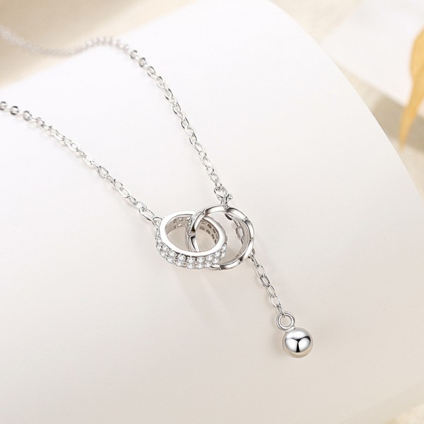 925 Sterling Silver Necklace interlocking