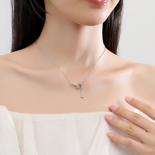 925 Sterling Silver Necklace interlocking