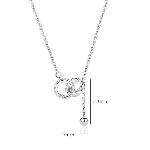 925 Sterling Silver Necklace interlocking