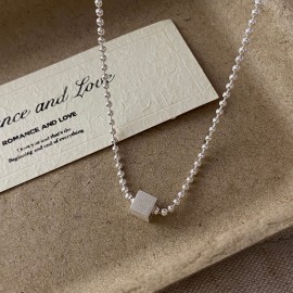 925 Sterling Silver Cube Necklace 
