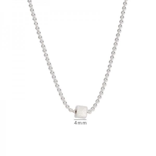 925 Sterling Silver Cube Necklace 