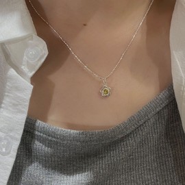 925 Sterling Silver Smiley Face Necklace