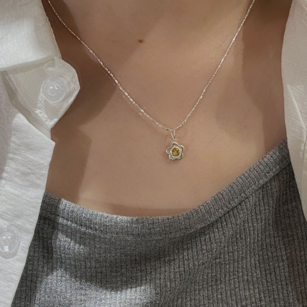 925 Sterling Silver Smiley Face Necklace