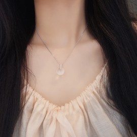 925 Sterling Silver crystal pendant Necklace