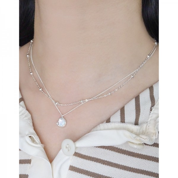 925 Sterling Silver Colored zircon Necklace
