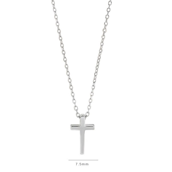 925 Sterling Silver Necklace Smooth Cross