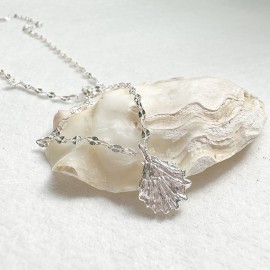 925 Sterling Silver Necklace Brushed Shell