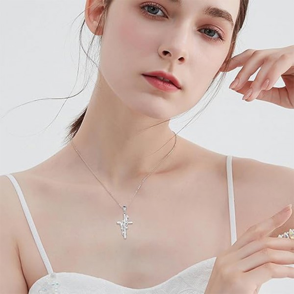 925 Sterling Silver Penguin Cross Necklace