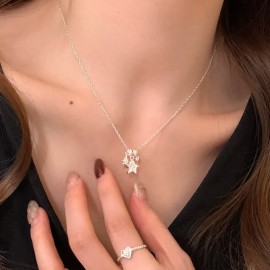 925 Sterling Silver Necklace Zircon Star