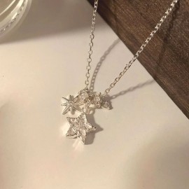 925 Sterling Silver Necklace Zircon Star