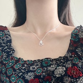 925 Sterling Silver Butterfly Circular Pendant Nec...