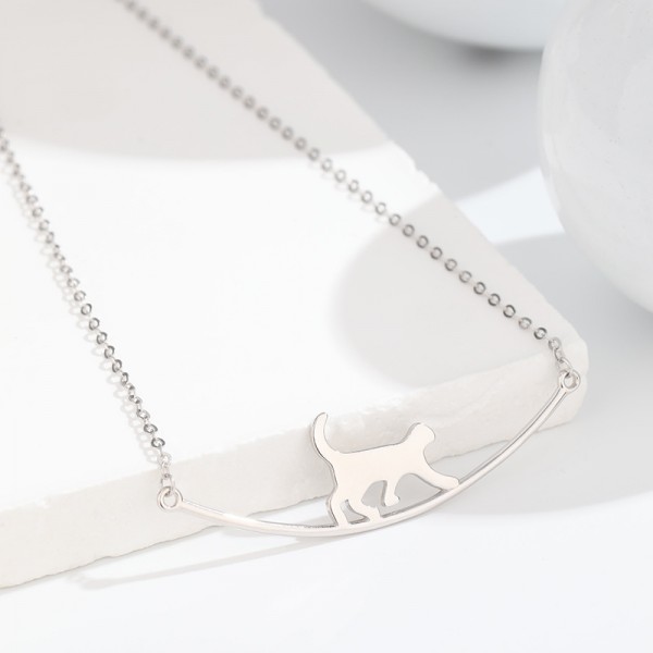925 Sterling Silver kitten Necklace