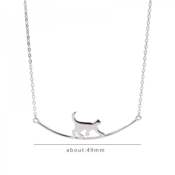 925 Sterling Silver kitten Necklace