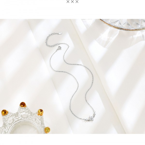 925 Sterling Silver Zircon Star Necklace