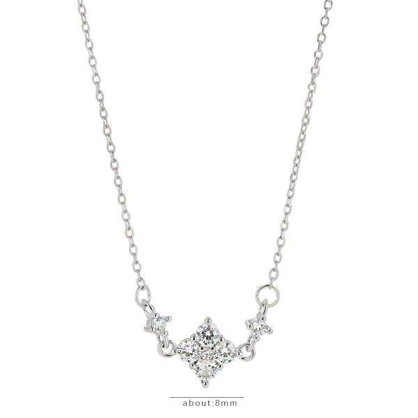925 Sterling Silver Zircon Star Necklace