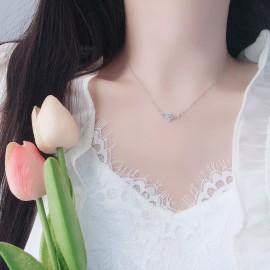 925 Sterling Silver Zircon Star Necklace