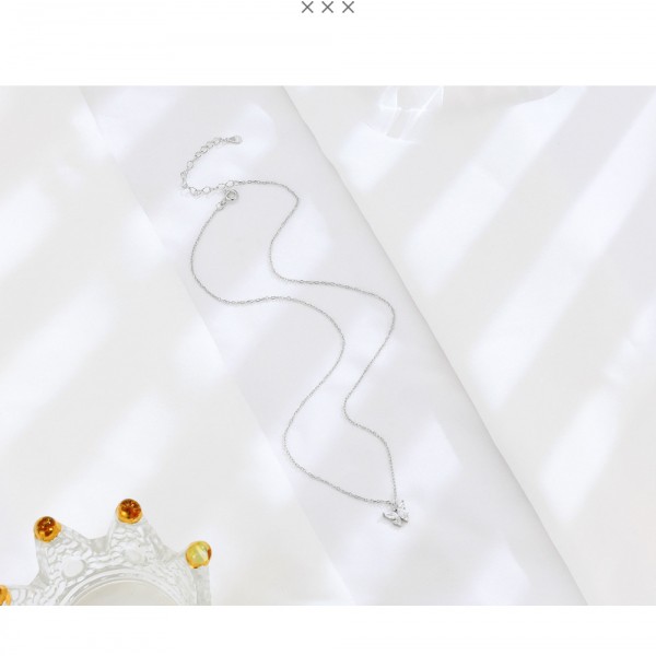 925 Sterling Silver Little Butterfly Zircon Necklace