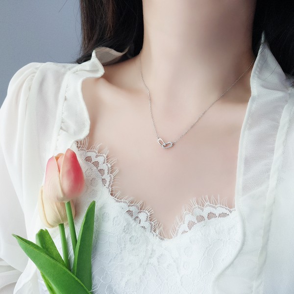 925 Sterling Silver Lnterlocking Necklace