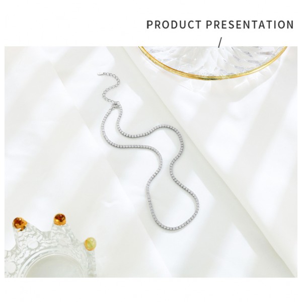 925 Sterling Silver Necklace Zircon