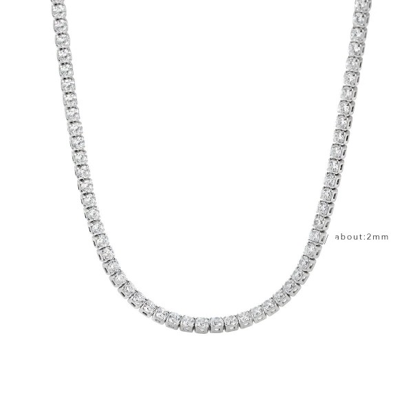 925 Sterling Silver Necklace Zircon