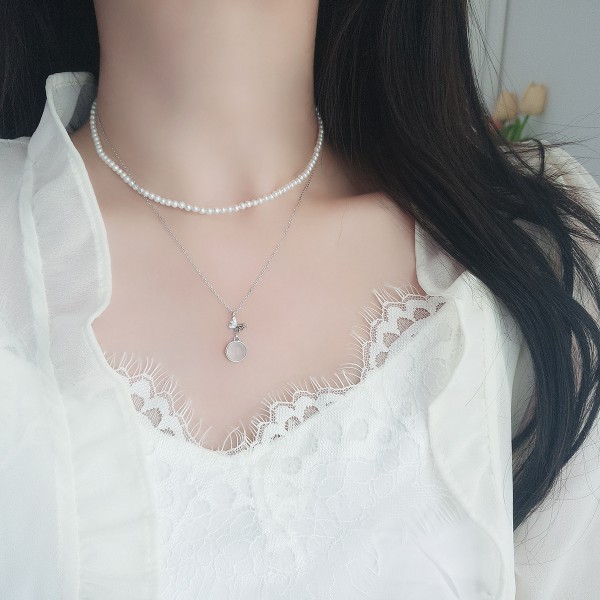 925 Sterling Silver Butterfly Jade Marrow Necklace