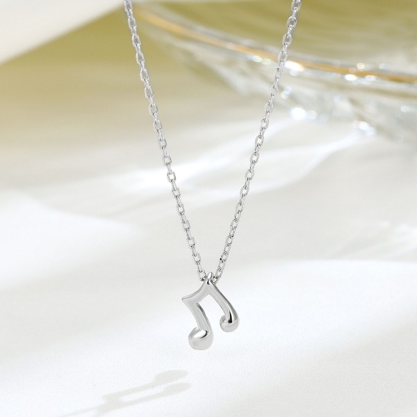 925 Sterling Silver Necklace Musical Note