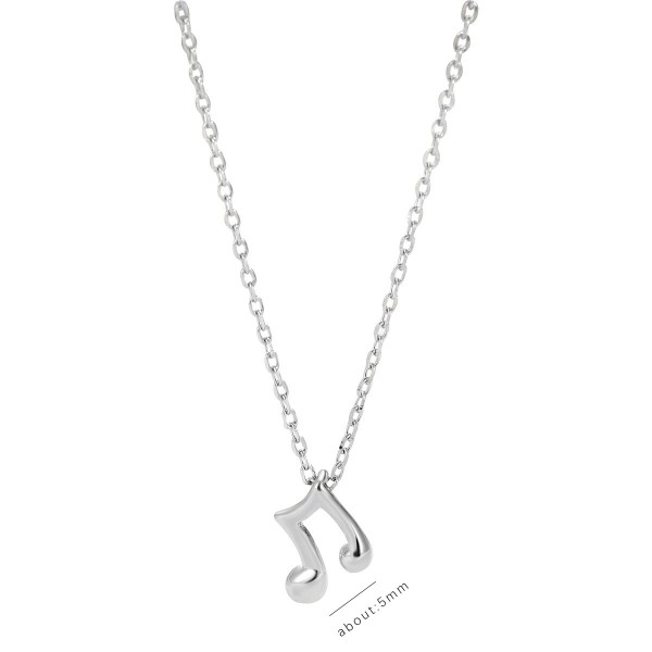 925 Sterling Silver Necklace Musical Note