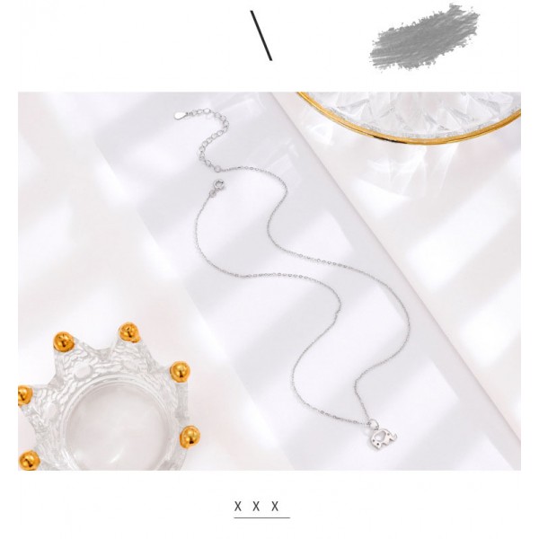 925 Sterling Silver Elephant Necklace