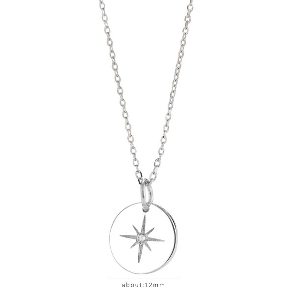 925 Sterling Silver Circular Star Necklace