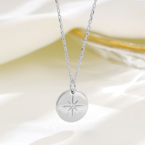 925 Sterling Silver Circular Star Necklace