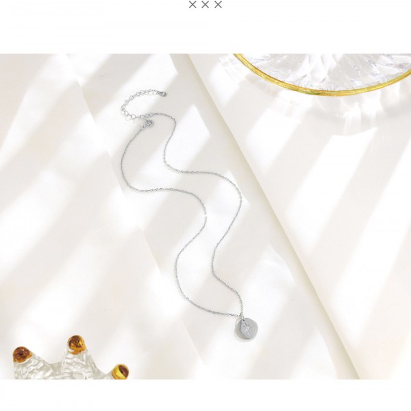 925 Sterling Silver Circular Star Necklace