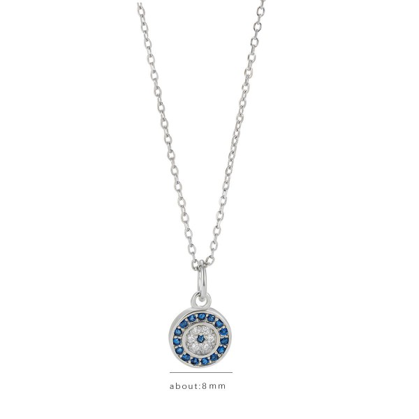 925 Sterling Silver Disk Group Inlaid Necklace ﻿