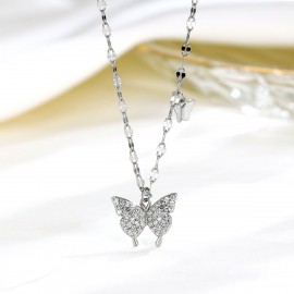 925 Sterling Silver Group Inlaid Zircon Butterfly ...