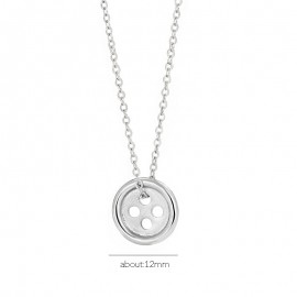 925 Sterling Silver Button Necklace