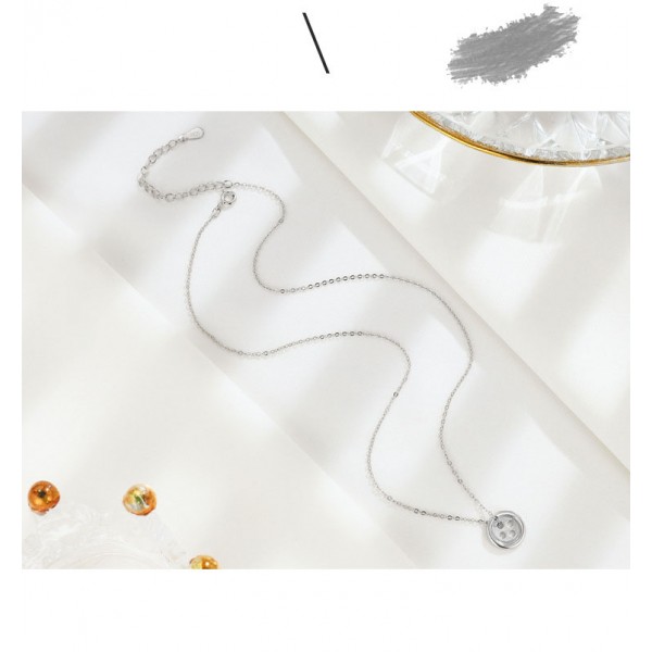 925 Sterling Silver Button Necklace